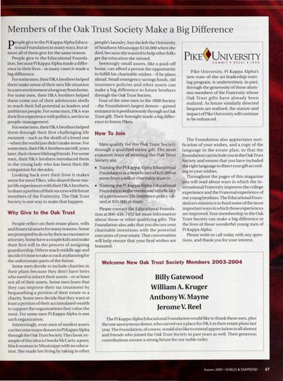 Members Of the Oak Trust Society Make a Big Difference